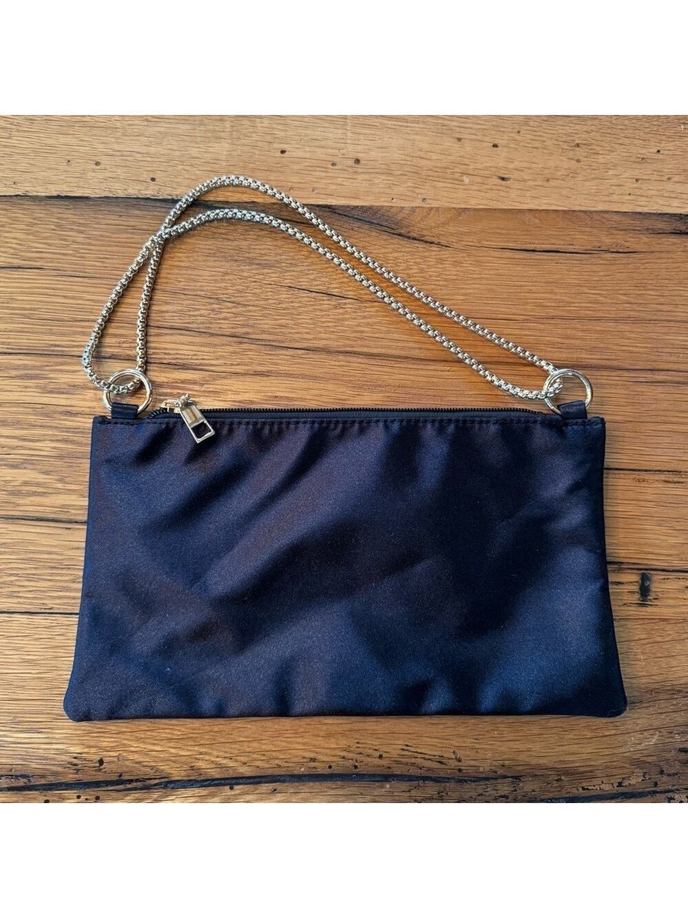 Unbranded Black Evening Bag With Gold Chain